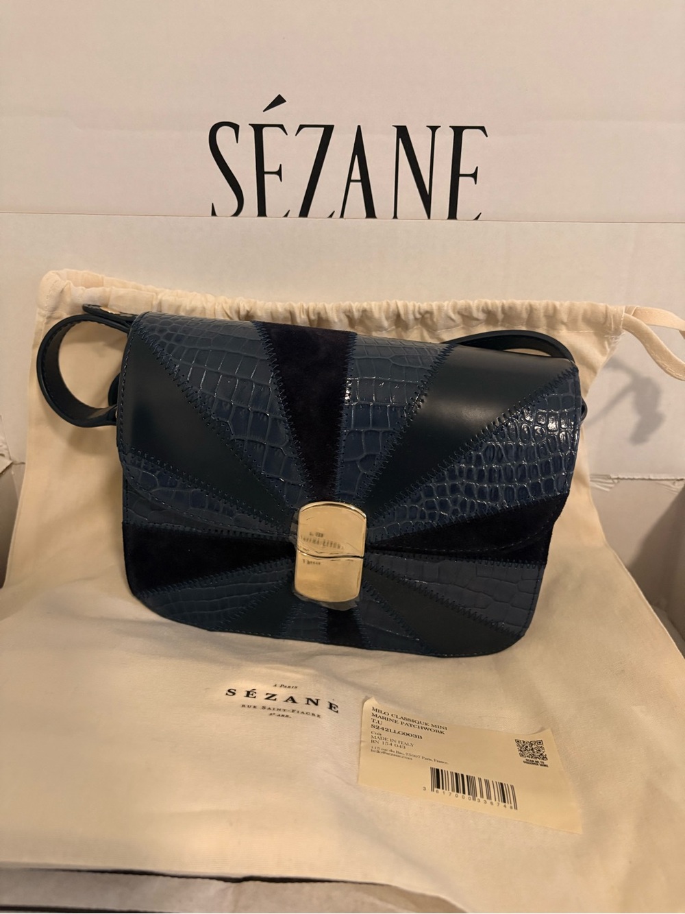 Sezane Mini Milo - Navy Patchwork - Picture 4 of 6